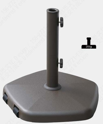 25 kg concrete umbrella base, pentagonal