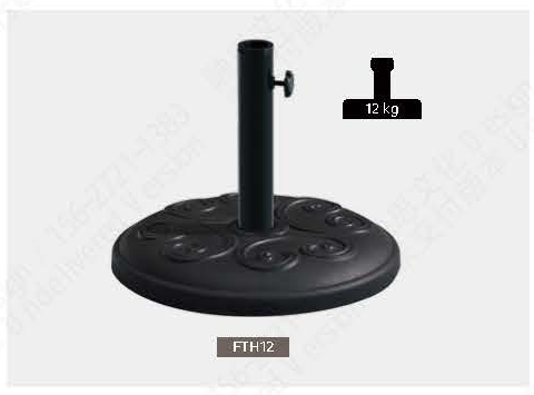 12KG Round Concrete Umbrella Base with Flower-Shaped Sun Shade
